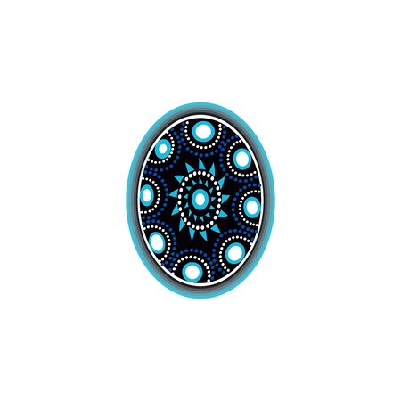 Aboriginal art dots painting icon logo design vector illustration templateのイラスト素材