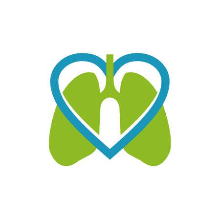Lungs logo icon symbol design vector templateのイラスト素材