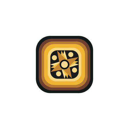 Aboriginal art dots painting icon logo design vector templateのイラスト素材