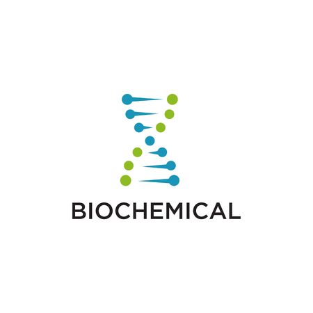 Bio chemical company logo design with using molecule connection icon templateのイラスト素材