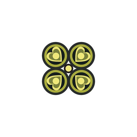 Aboriginal art dots painting icon logo design vector templateのイラスト素材