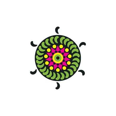 Aboriginal art dots painting icon logo design vector templateのイラスト素材