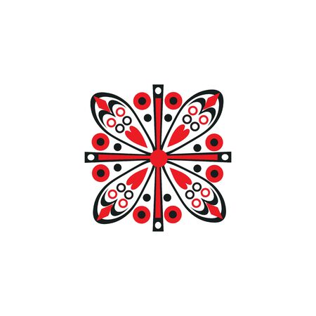 Aboriginal art dots painting icon logo design vector templateのイラスト素材