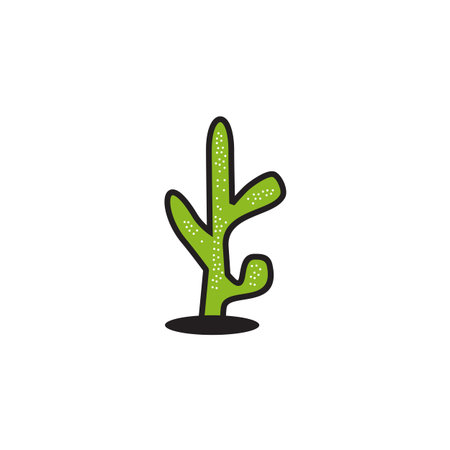 Cactus plant icon logo design vector templateのイラスト素材