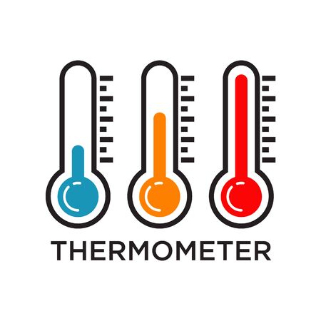 Thermometer symbol icon logo design vector templateのイラスト素材