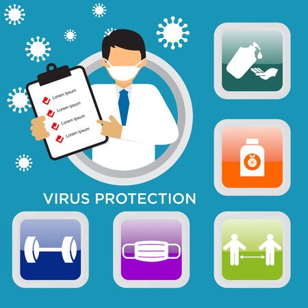 Illustration template of self protection way from virusのイラスト素材