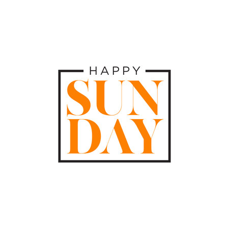 Happy sunday greeting design vector templateのイラスト素材
