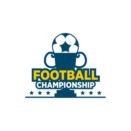 Football or soccer championship trophy logo design vector templateのイラスト素材