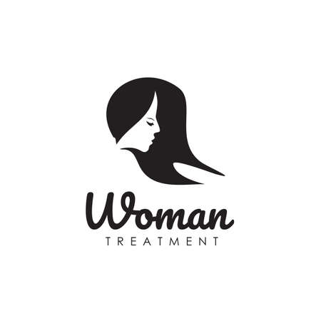 Beauty care logo design with using woman face icon templateのイラスト素材