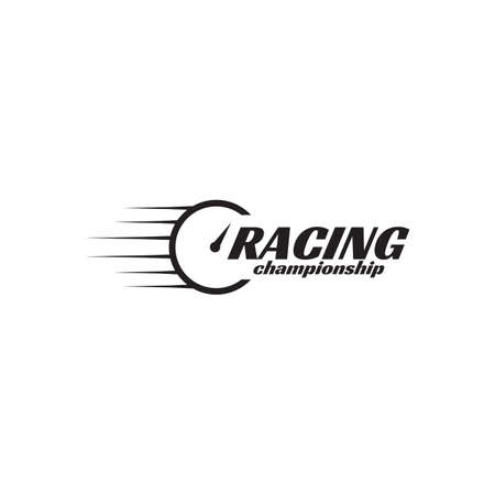 Racing championship logo design incorporated with speedometer icon templateのイラスト素材