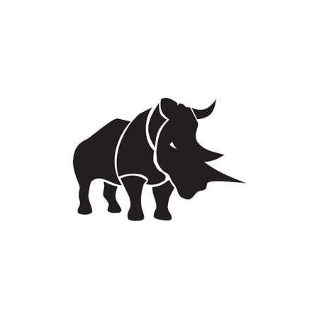 Rhino animal logo design vector templateのイラスト素材