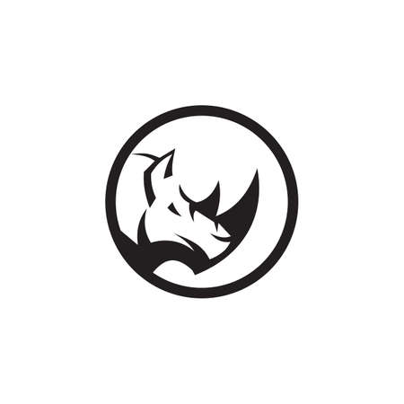 Rhino animal logo design vector templateのイラスト素材