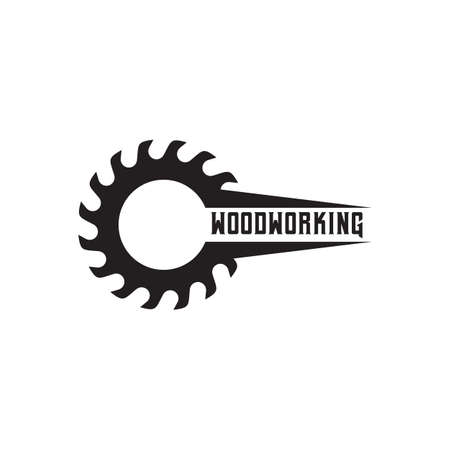 Circular saw logo design template for woodworking companyのイラスト素材