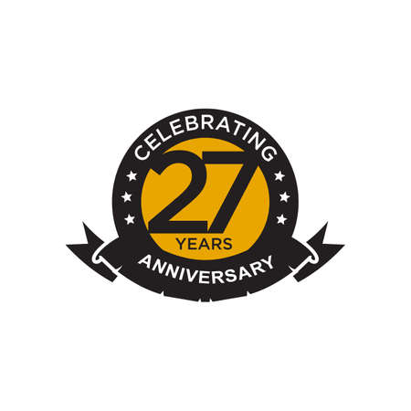27th year anniversary logo design vector templateのイラスト素材