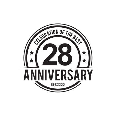 28th anniversary logo design vector templateのイラスト素材