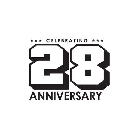 28th anniversary logo design vector templateのイラスト素材