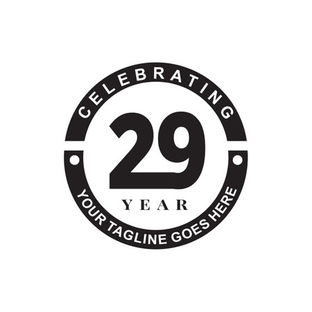 29th year anniversary logo design templateのイラスト素材