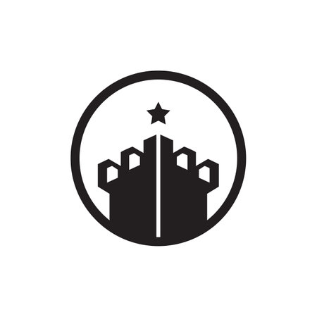 Fort building logo design vector templateのイラスト素材