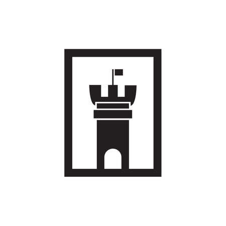 Fort building logo design vector templateのイラスト素材