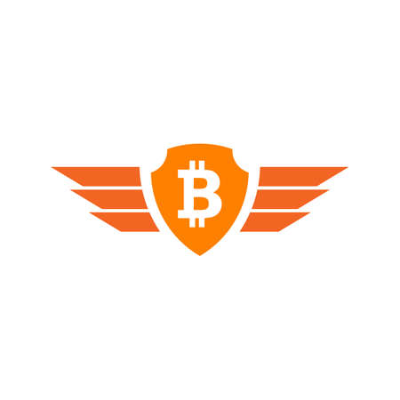 Bitcoin currency icon logo design vector templateのイラスト素材