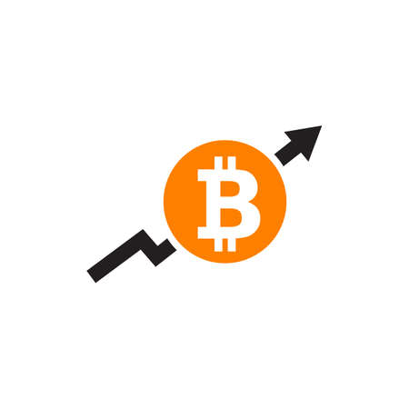 Bitcoin currency icon logo design vector templateのイラスト素材