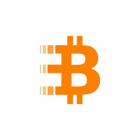Bitcoin currency icon logo design vector templateのイラスト素材