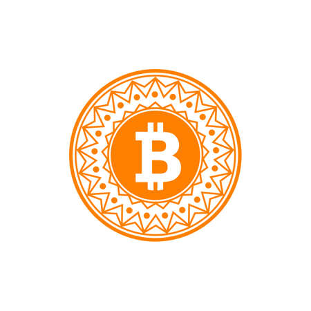 Bitcoin currency icon logo design vector templateのイラスト素材