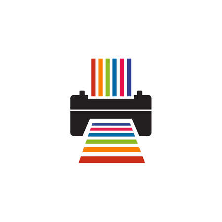 Printer icon logo design vector templateのイラスト素材