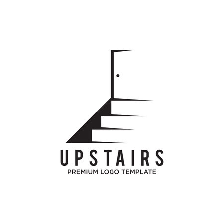 Upstairs logo design icon vector templateのイラスト素材