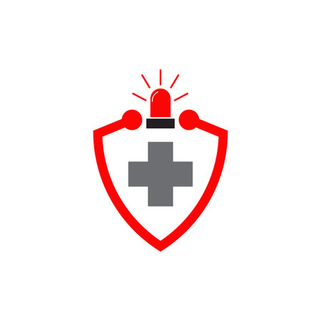 Medical and health care logo design with cross icon vector templateのイラスト素材