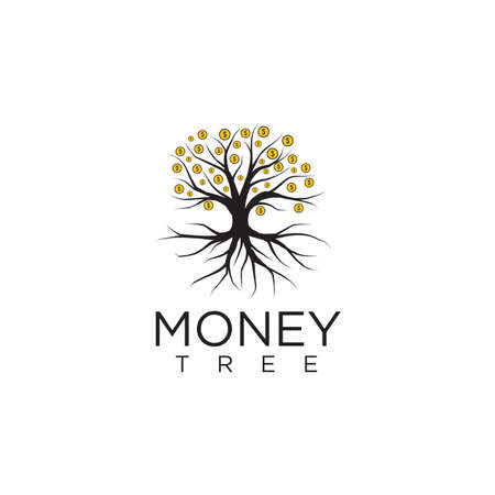 Money tree logo design vector templateのイラスト素材