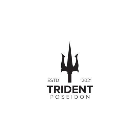 Trident poseidon logo design vector templateのイラスト素材