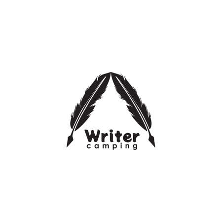 Writer camp logo design vector templateのイラスト素材