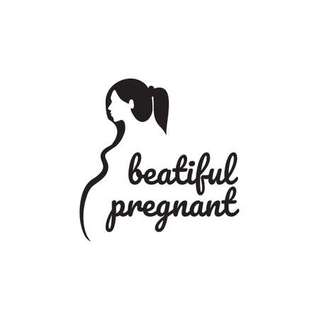 Pregnant woman on board logo design vector templateのイラスト素材