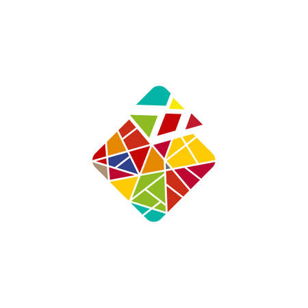 Mosaic art logo design vector templateのイラスト素材