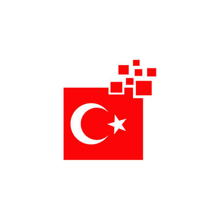 Turkey flag icon design vector templateのイラスト素材
