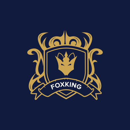 Fox king logo design vector templateのイラスト素材