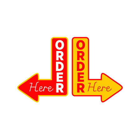 Order here sign design vector templateのイラスト素材