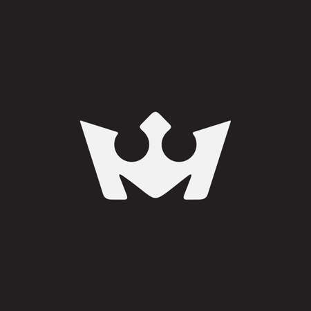 M letter crown logo design vector templateのイラスト素材