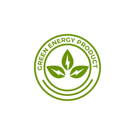 Green energy label product logo design vector templateのイラスト素材