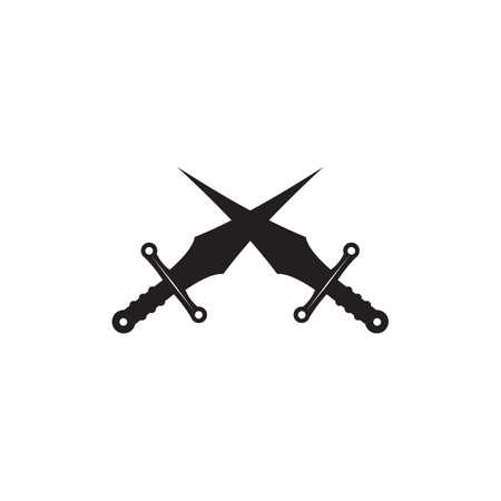 Crossed sword logo design vector templateのイラスト素材