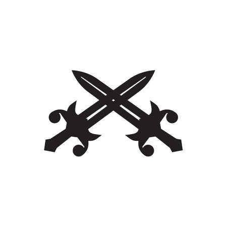Crossed sword logo design vector templateのイラスト素材