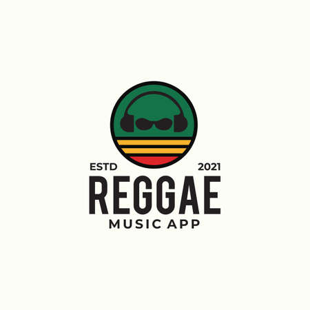 Reggae music logo design vector templateのイラスト素材