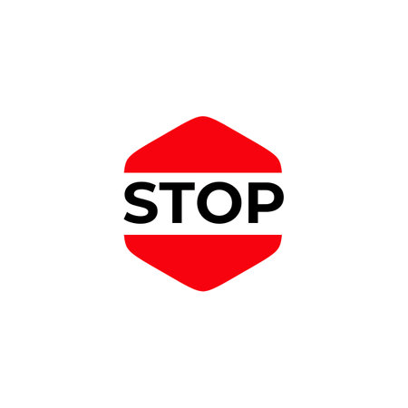 Stop sign logo design vector templateのイラスト素材