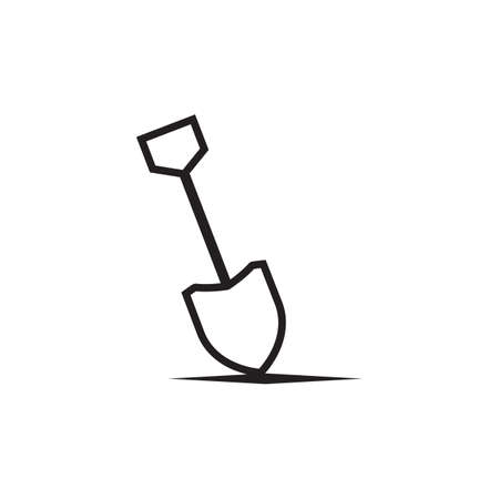 Black shilouette shovel vector logo designのイラスト素材