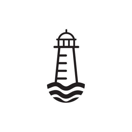 Light house building logo design vector templateのイラスト素材