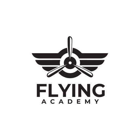 Airplane aviation training course club vector logo designのイラスト素材