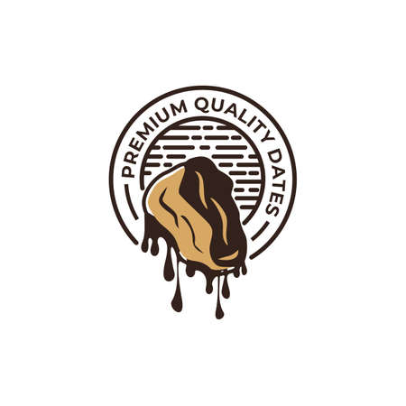 Round emblem milk dates fruit quality vector logo designのイラスト素材
