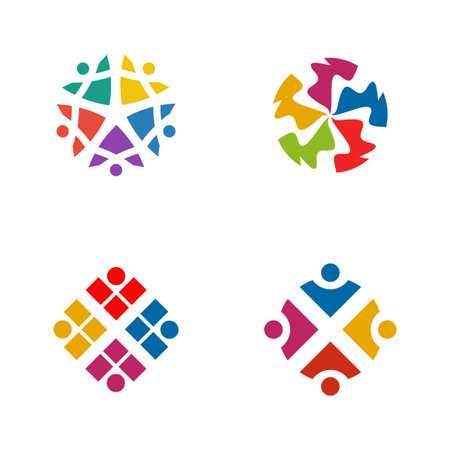 Community, adoption, care, teamwork logo design vectorのイラスト素材