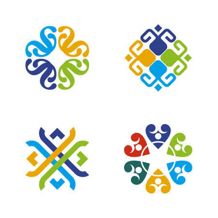 Community, adoption, care, teamwork logo design vectorのイラスト素材